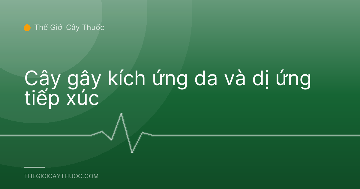 Cây gây kích ứng da và dị ứng tiếp xúc