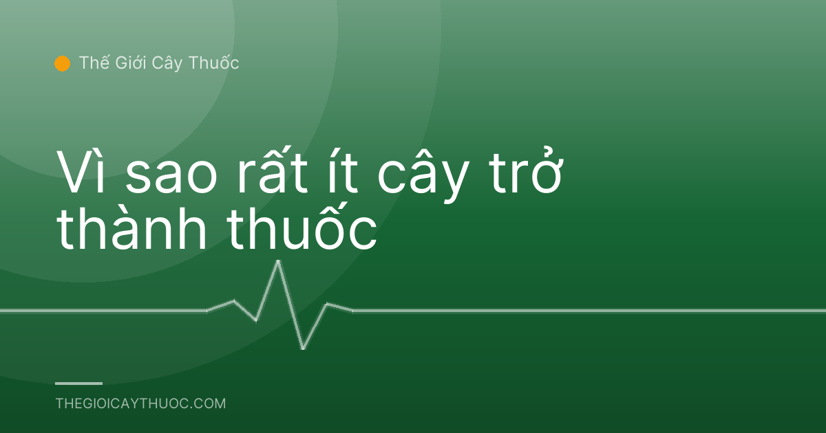 Vì sao rất ít cây trở thành thuốc